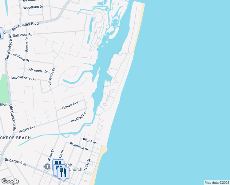 map of restaurants, bars, coffee shops, grocery stores, and more near 1026 High Dunes Quay in Hampton