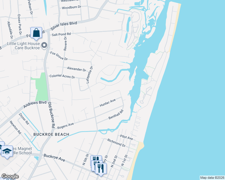 map of restaurants, bars, coffee shops, grocery stores, and more near 50 Chowning Drive in Hampton