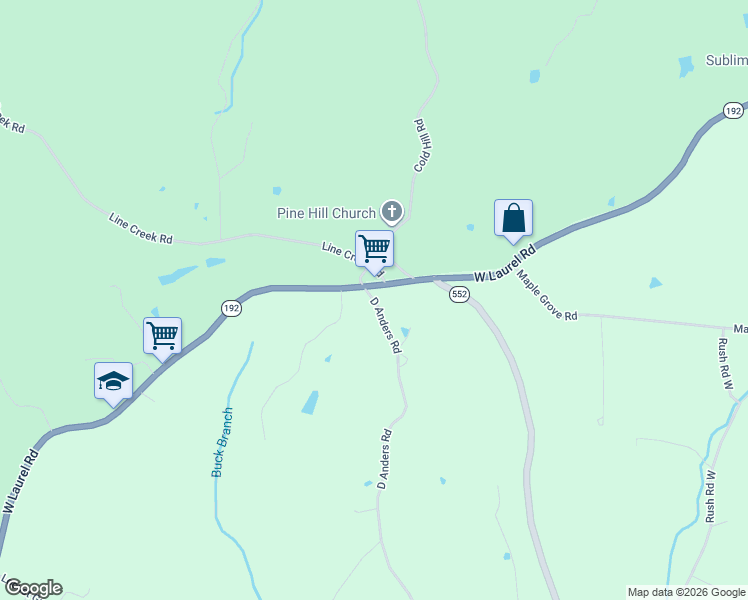 map of restaurants, bars, coffee shops, grocery stores, and more near 13 D Anders Road in Keavy