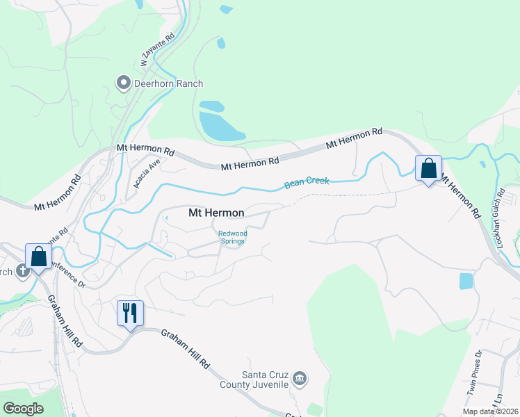 map of restaurants, bars, coffee shops, grocery stores, and more near 12 Glen Alpine Avenue in Felton