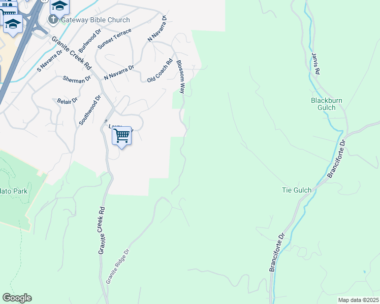 map of restaurants, bars, coffee shops, grocery stores, and more near 60 Highgate Road in Scotts Valley