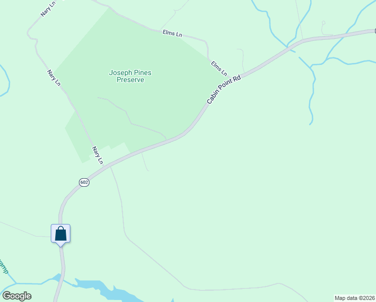 map of restaurants, bars, coffee shops, grocery stores, and more near 22663 Cabin Point Road in Disputanta