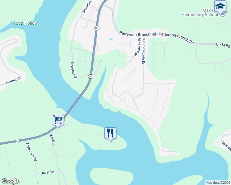 map of restaurants, bars, coffee shops, grocery stores, and more near 695-855 Hideaway Drive in Somerset