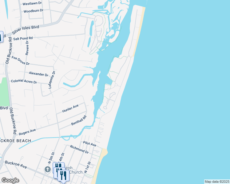 map of restaurants, bars, coffee shops, grocery stores, and more near 1026 High Dunes Quay in Hampton