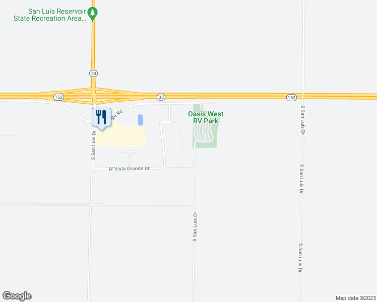 map of restaurants, bars, coffee shops, grocery stores, and more near 16250 South Monte Sereno Court in Gustine