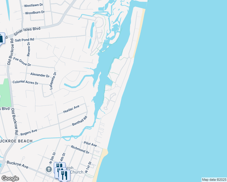 map of restaurants, bars, coffee shops, grocery stores, and more near 1026 High Dunes Quay in Hampton