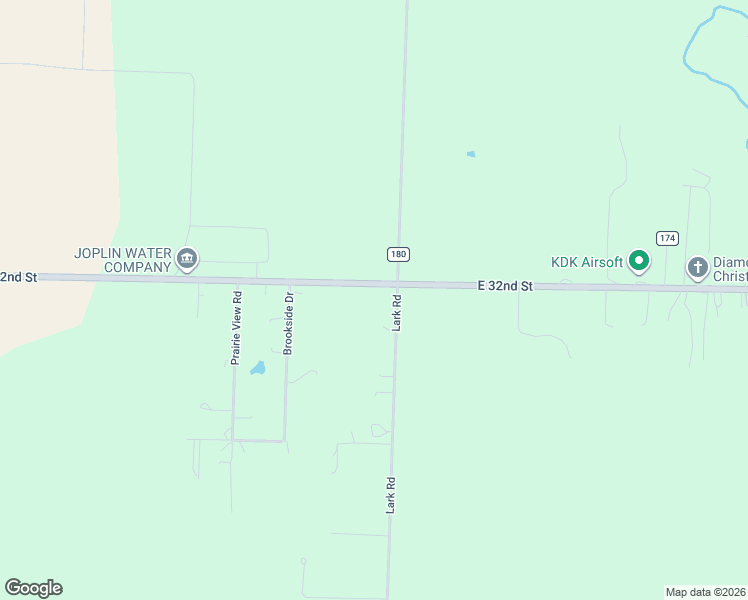 map of restaurants, bars, coffee shops, grocery stores, and more near East 32nd Street in Joplin