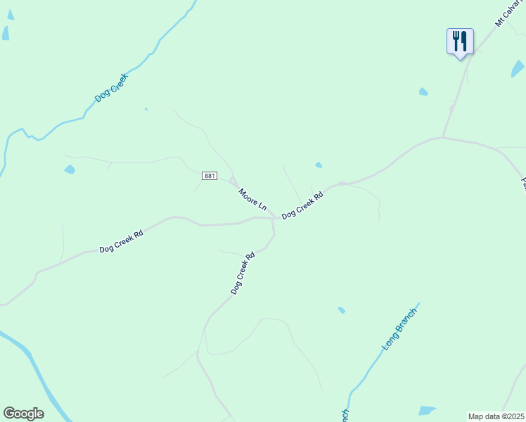 map of restaurants, bars, coffee shops, grocery stores, and more near 54 Moore Lane in Brookneal