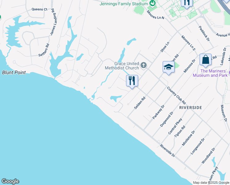 map of restaurants, bars, coffee shops, grocery stores, and more near 1211 Mallicotte Lane in Newport News