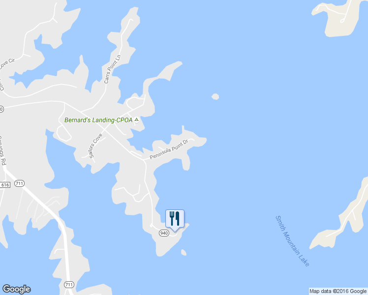 map of restaurants, bars, coffee shops, grocery stores, and more near 202 Peninsula Point Drive in Moneta