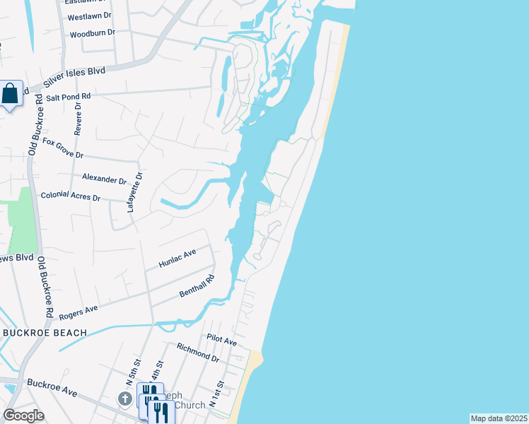 map of restaurants, bars, coffee shops, grocery stores, and more near 1003 High Dunes Quay in Hampton