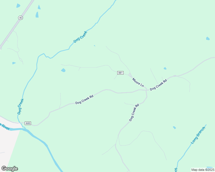 map of restaurants, bars, coffee shops, grocery stores, and more near 1282 Dog Creek Road in Brookneal