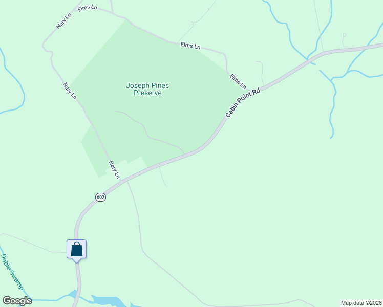 map of restaurants, bars, coffee shops, grocery stores, and more near 22663 Cabin Point Road in Disputanta