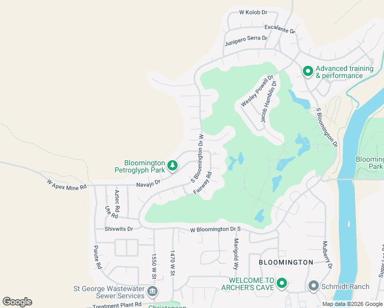 map of restaurants, bars, coffee shops, grocery stores, and more near 1411 Hopi Circle in St. George