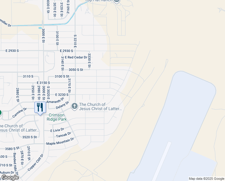 map of restaurants, bars, coffee shops, grocery stores, and more near 3425 East 3180 South in Washington