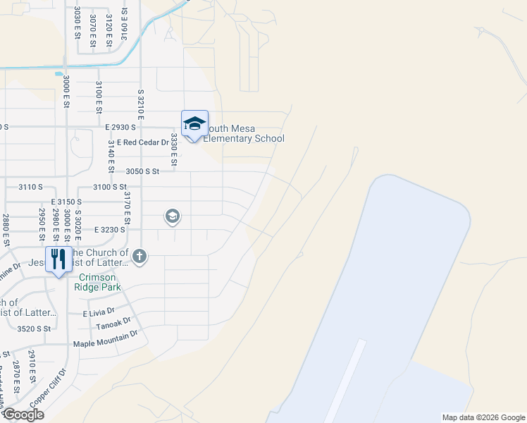 map of restaurants, bars, coffee shops, grocery stores, and more near S 3430 E in Washington
