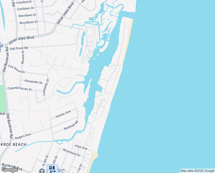 map of restaurants, bars, coffee shops, grocery stores, and more near 35 Channel Lane in Hampton