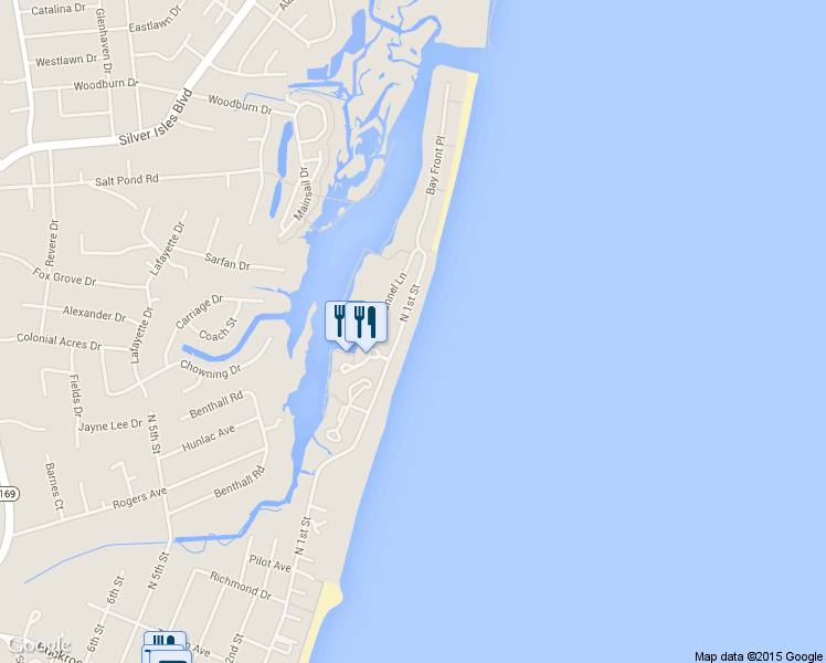 map of restaurants, bars, coffee shops, grocery stores, and more near 810 N 1st St in Hampton