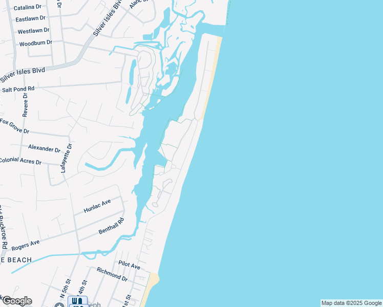map of restaurants, bars, coffee shops, grocery stores, and more near 812 North 1st Street in Hampton