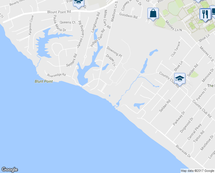 map of restaurants, bars, coffee shops, grocery stores, and more near 8 Merry Point Terrace in Newport News