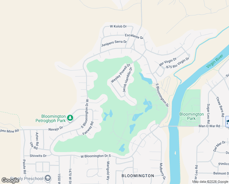 map of restaurants, bars, coffee shops, grocery stores, and more near 3054 Wesley Powell Drive in St. George