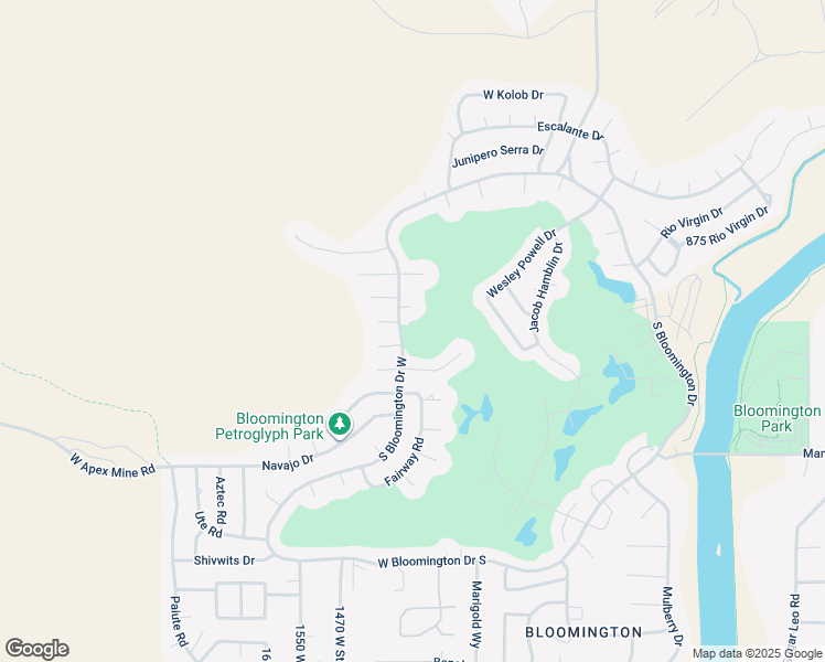 map of restaurants, bars, coffee shops, grocery stores, and more near 3090 South Bloomington Drive West in St. George