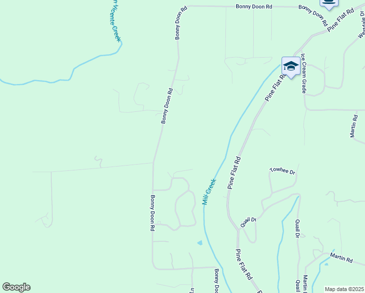 map of restaurants, bars, coffee shops, grocery stores, and more near 5490 Bonny Doon Road in Santa Cruz