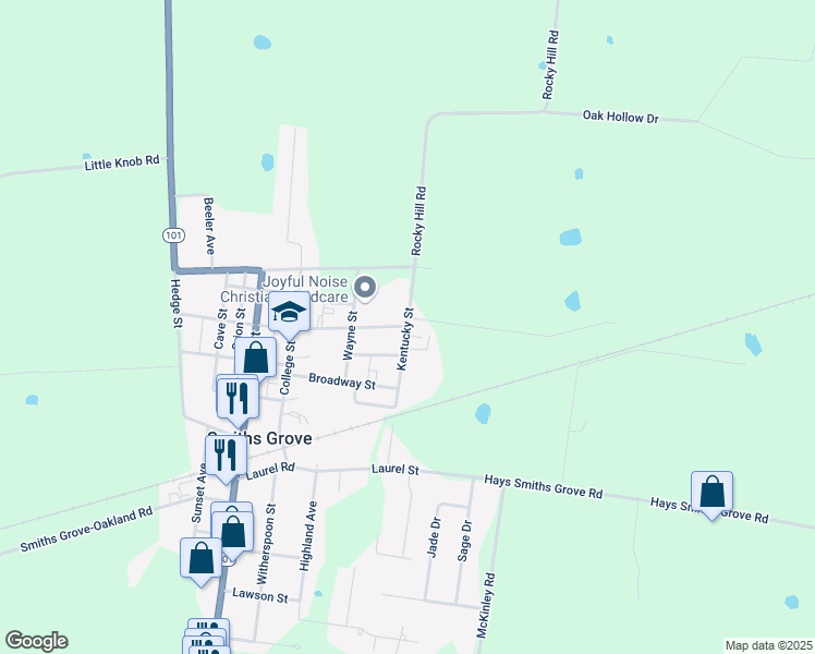 map of restaurants, bars, coffee shops, grocery stores, and more near 399 Kentucky St in Smiths Grove