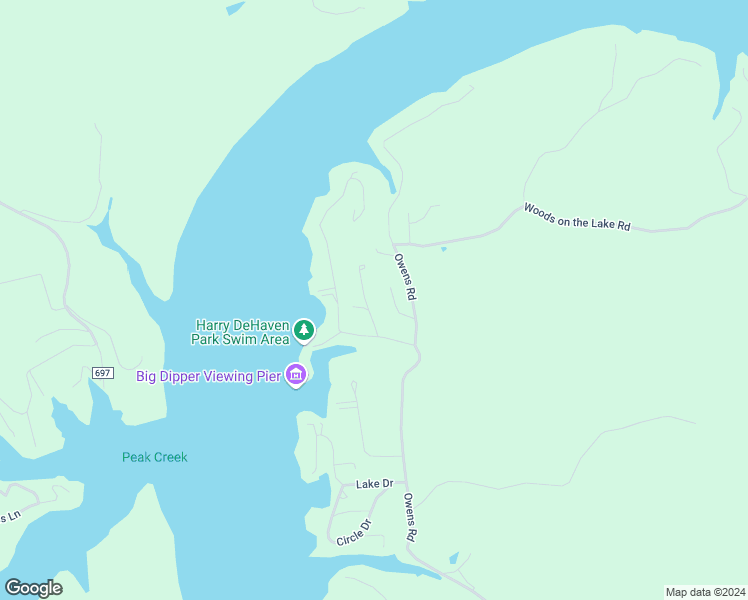 map of restaurants, bars, coffee shops, grocery stores, and more near 7057 Waterview Lane in Radford