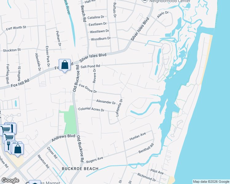 map of restaurants, bars, coffee shops, grocery stores, and more near 51 Fox Grove Drive in Hampton