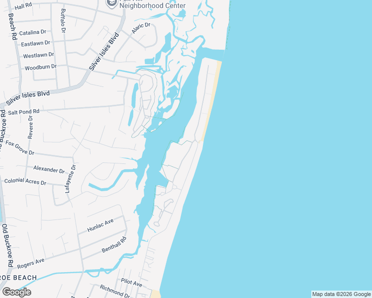map of restaurants, bars, coffee shops, grocery stores, and more near 11 Channel Lane in Hampton