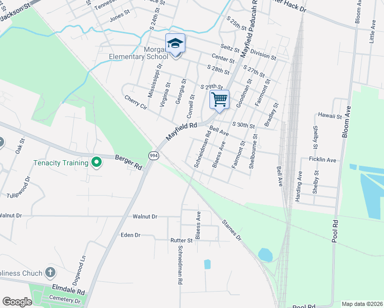 map of restaurants, bars, coffee shops, grocery stores, and more near 900-998 Starke Ave in Paducah