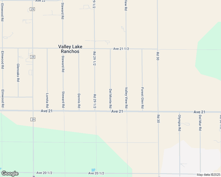 map of restaurants, bars, coffee shops, grocery stores, and more near Del Monte Road in Madera County