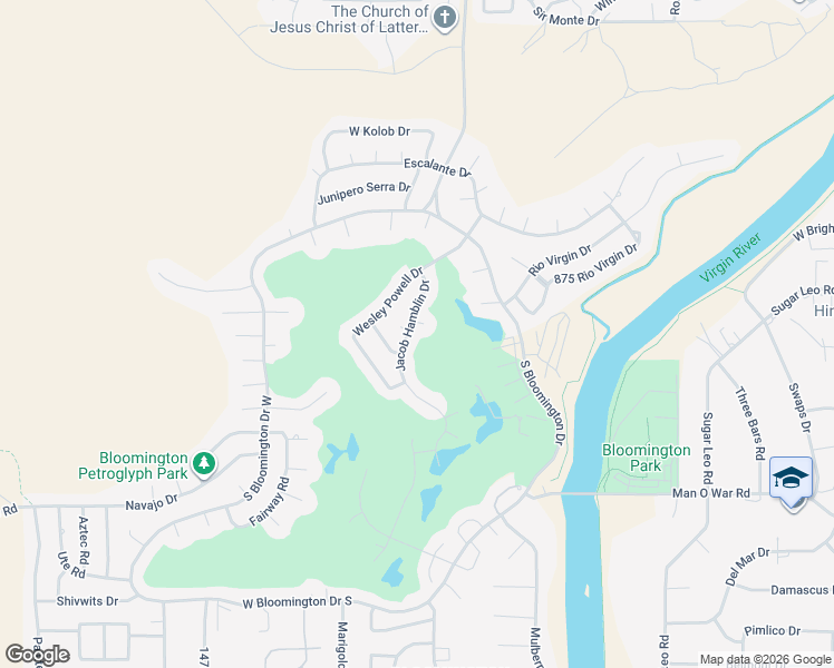 map of restaurants, bars, coffee shops, grocery stores, and more near 3009 Jacob Hamblin Drive in St. George