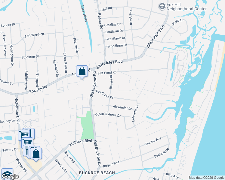 map of restaurants, bars, coffee shops, grocery stores, and more near 1786 Revere Drive in Hampton