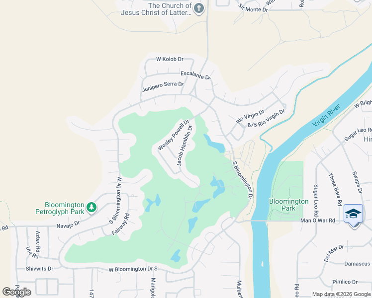 map of restaurants, bars, coffee shops, grocery stores, and more near 3009 Jacob Hamblin Drive in St. George