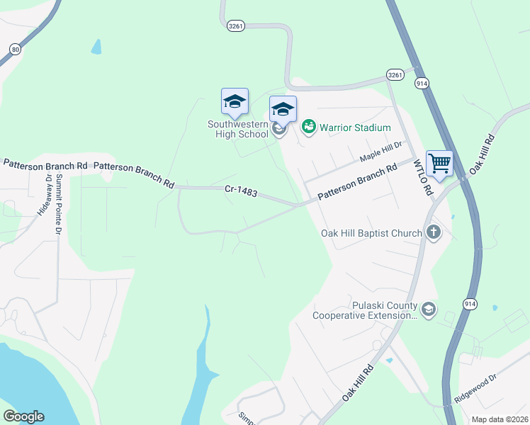 map of restaurants, bars, coffee shops, grocery stores, and more near Patterson Br Road in Somerset
