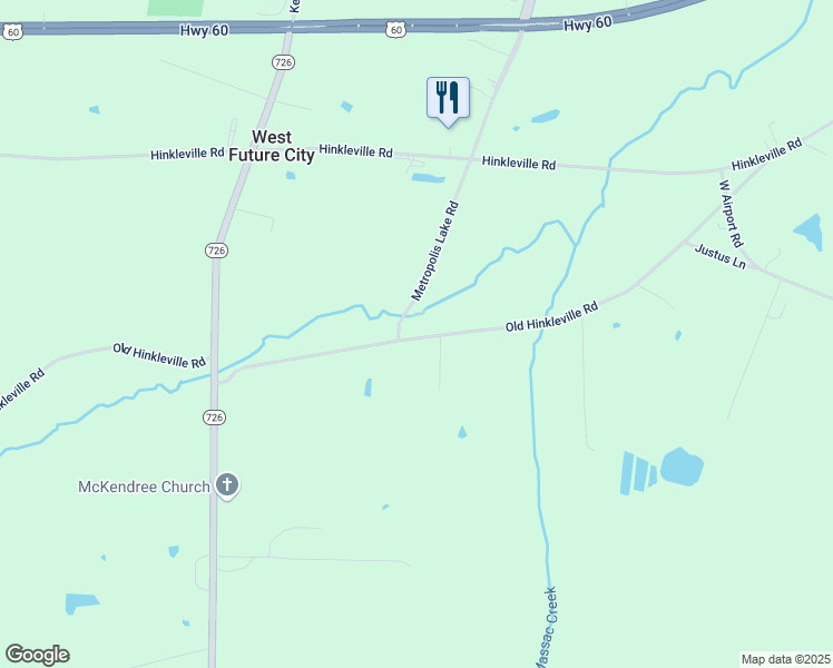 map of restaurants, bars, coffee shops, grocery stores, and more near 9271-9599 Old Hinkleville Road in Kevil