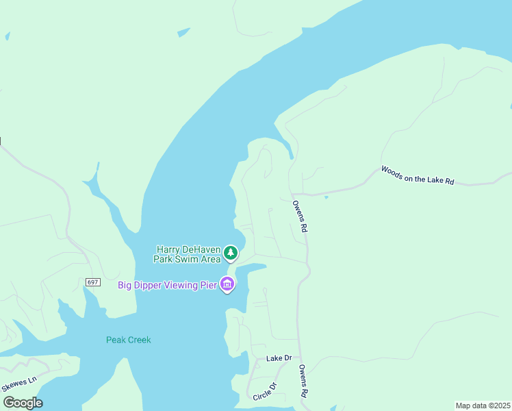 map of restaurants, bars, coffee shops, grocery stores, and more near 6889 Beach Drive in Radford
