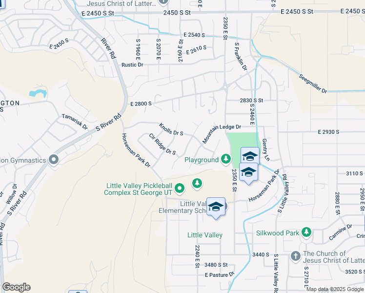 map of restaurants, bars, coffee shops, grocery stores, and more near 2996 Limestone Drive in St. George