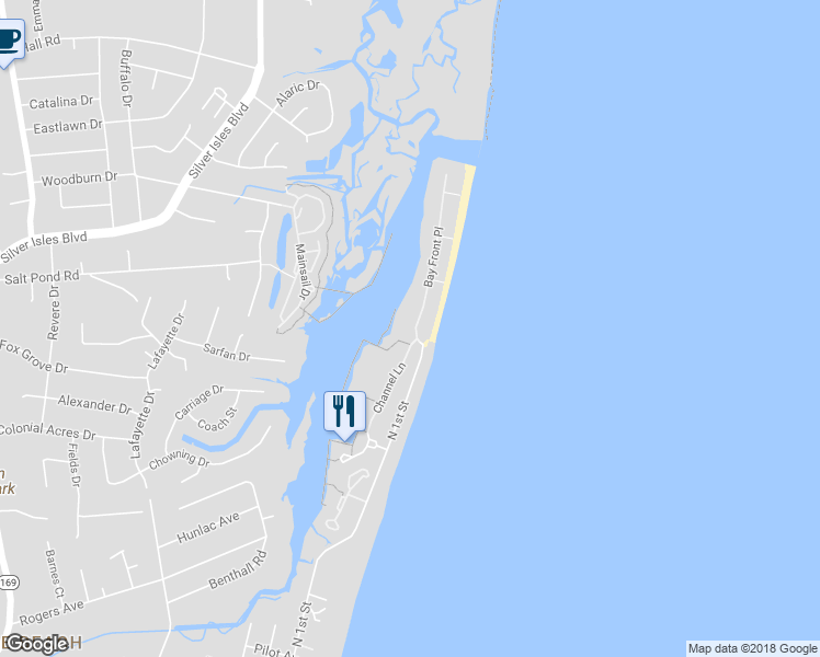 map of restaurants, bars, coffee shops, grocery stores, and more near 9 Bay Front Place in Hampton