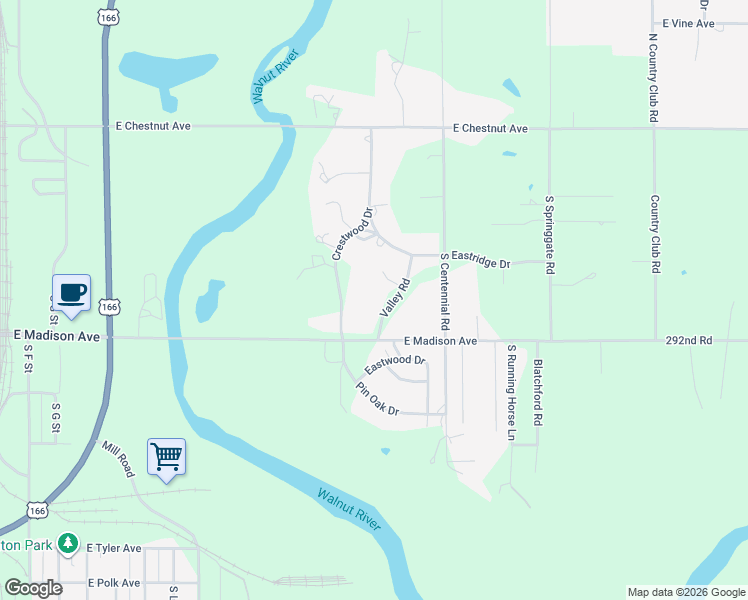 map of restaurants, bars, coffee shops, grocery stores, and more near 20 Crestwood Drive in Arkansas City