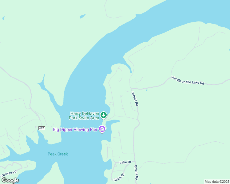 map of restaurants, bars, coffee shops, grocery stores, and more near 6889-6894 Beach Drive in Radford