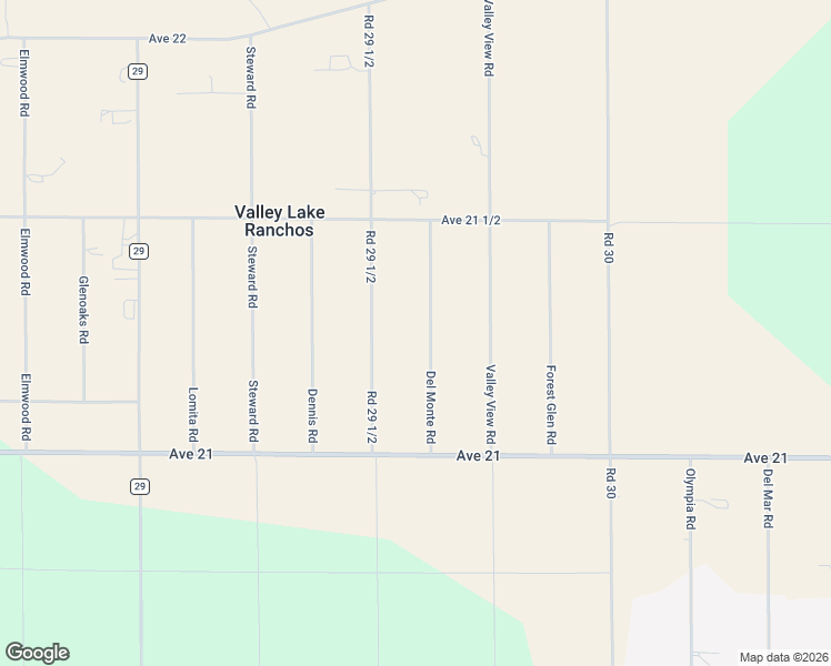 map of restaurants, bars, coffee shops, grocery stores, and more near 21256 Del Monte Road in Madera