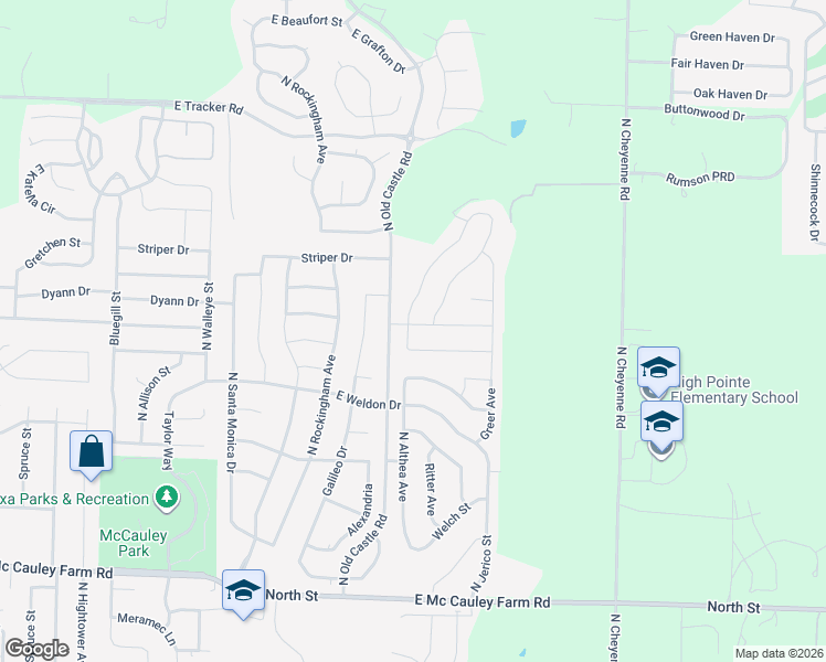 map of restaurants, bars, coffee shops, grocery stores, and more near 925 East Ozark Jubilee Road in Nixa