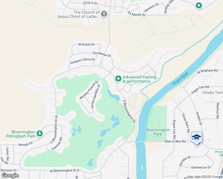 map of restaurants, bars, coffee shops, grocery stores, and more near 980 Cactus Circle in St. George