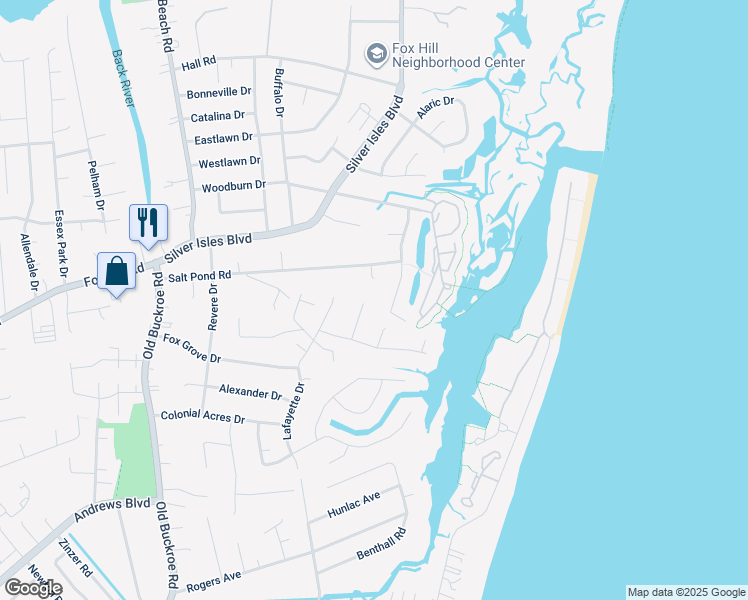 map of restaurants, bars, coffee shops, grocery stores, and more near 12 Mayer Court in Hampton