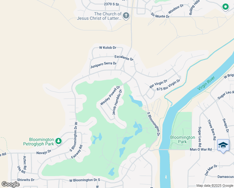 map of restaurants, bars, coffee shops, grocery stores, and more near 2952 South Jacob Hamblin Circle in St. George
