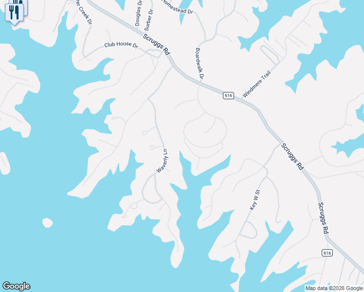 map of restaurants, bars, coffee shops, grocery stores, and more near Farm Drive in Moneta