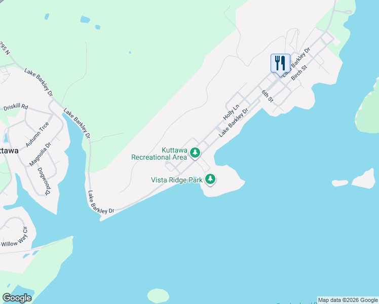 map of restaurants, bars, coffee shops, grocery stores, and more near 67-99 Ash Street in Kuttawa